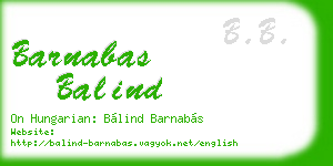 barnabas balind business card